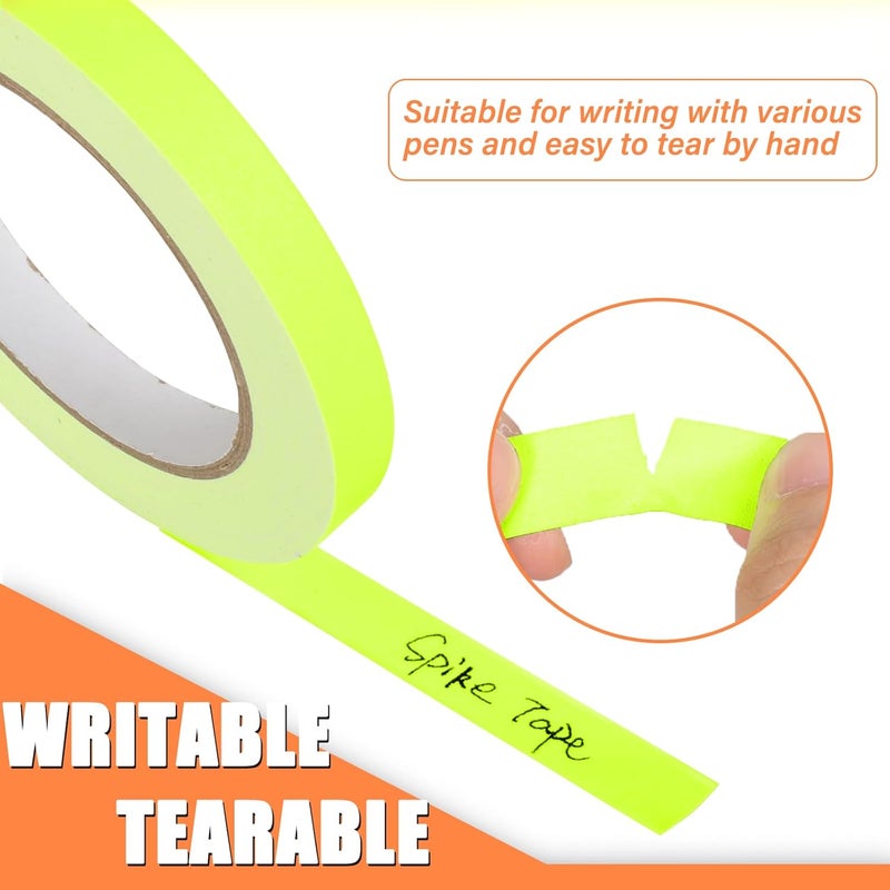 G GEYYANG GEYYANG Spike Tape, Yellow Fluorescent Gaffers Tape 1/2 inch x 20 Yards, Black Light UV Reactive, Multipurpose Fluorescent for Stage Marking, Party and Art Crafts - Image 3